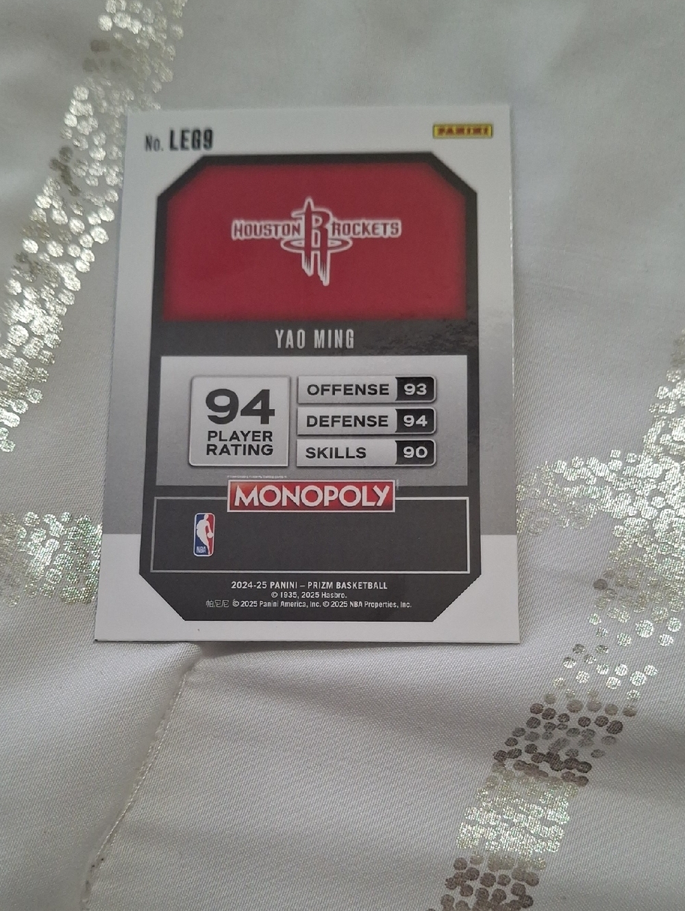 Panini Basketball Card - Red, White & Black